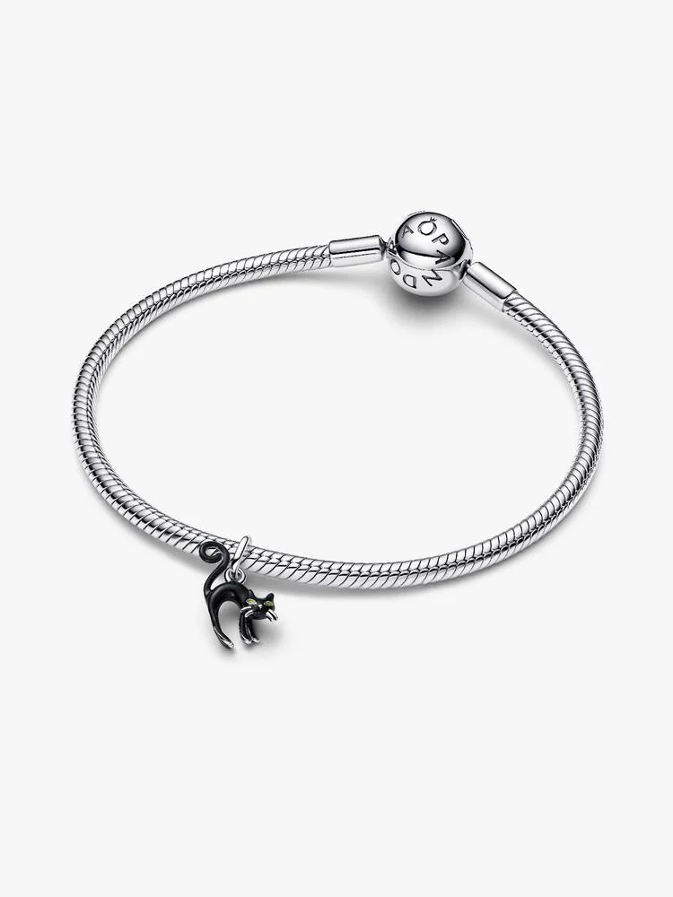 Charm Pandora Pendente Gatto Nero in Argento 925