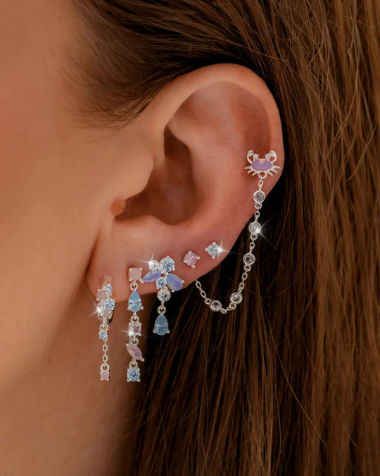 Orecchino Donna Amabile Hoop Pink Lagoon con Zirconi Multicolor 
