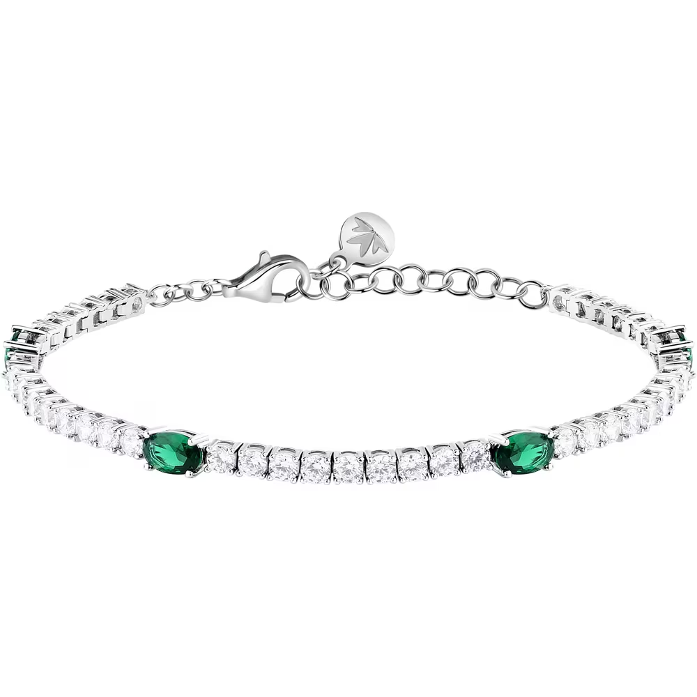 Bracciale Donna Morellato Tesori con Zirconi Bianchi e Verdi 