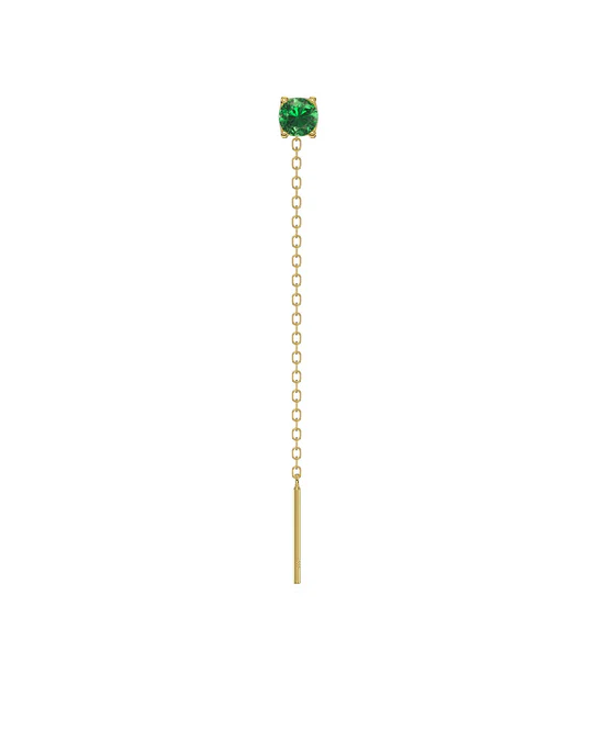 Orecchino Saliscendi Dorato Donna Amabile Lovli Luce con Punto Luce Verde