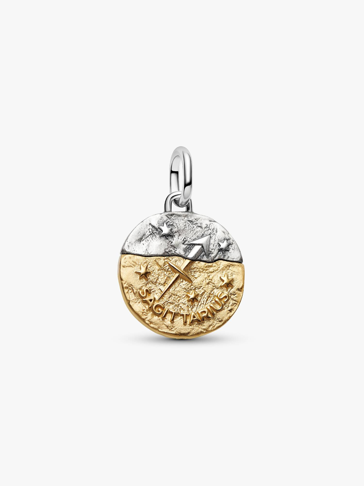 Charm Pandora Medallion Sagittario in Argento Sterling 925 Rifinito in Oro 