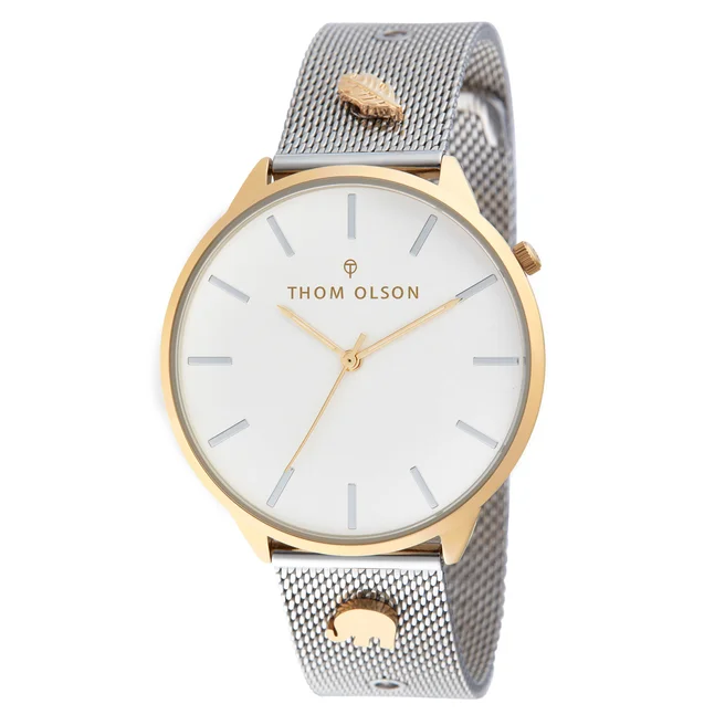 Orologio Unisex Thom Olson al Quarzo con Quadrante Bianco 40 mm
