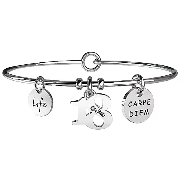 Bracciale Rigido Donna Kidult con Ciondolo 18 Carpe Diem Special Moment 