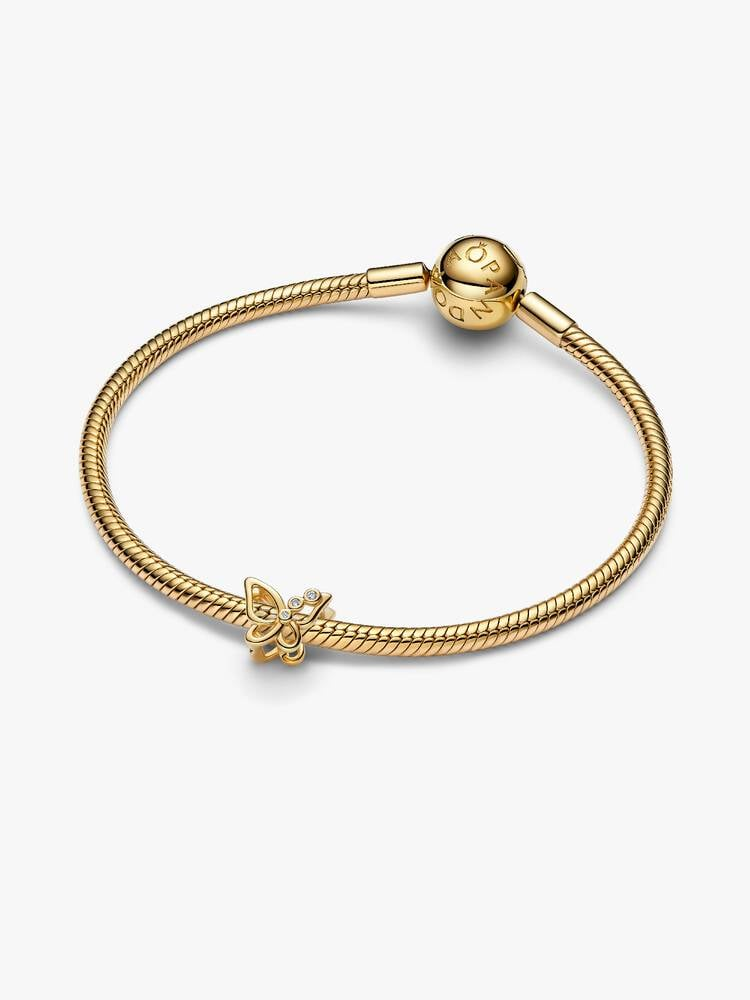 Charm Openwork Pandora Farfalla Placcatura Oro 14 kt
