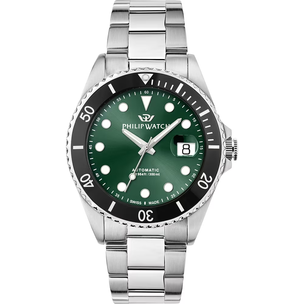 Orologio Uomo Philip Watch Caribe Diving Automatico con Quadrante Verde 42 mm 