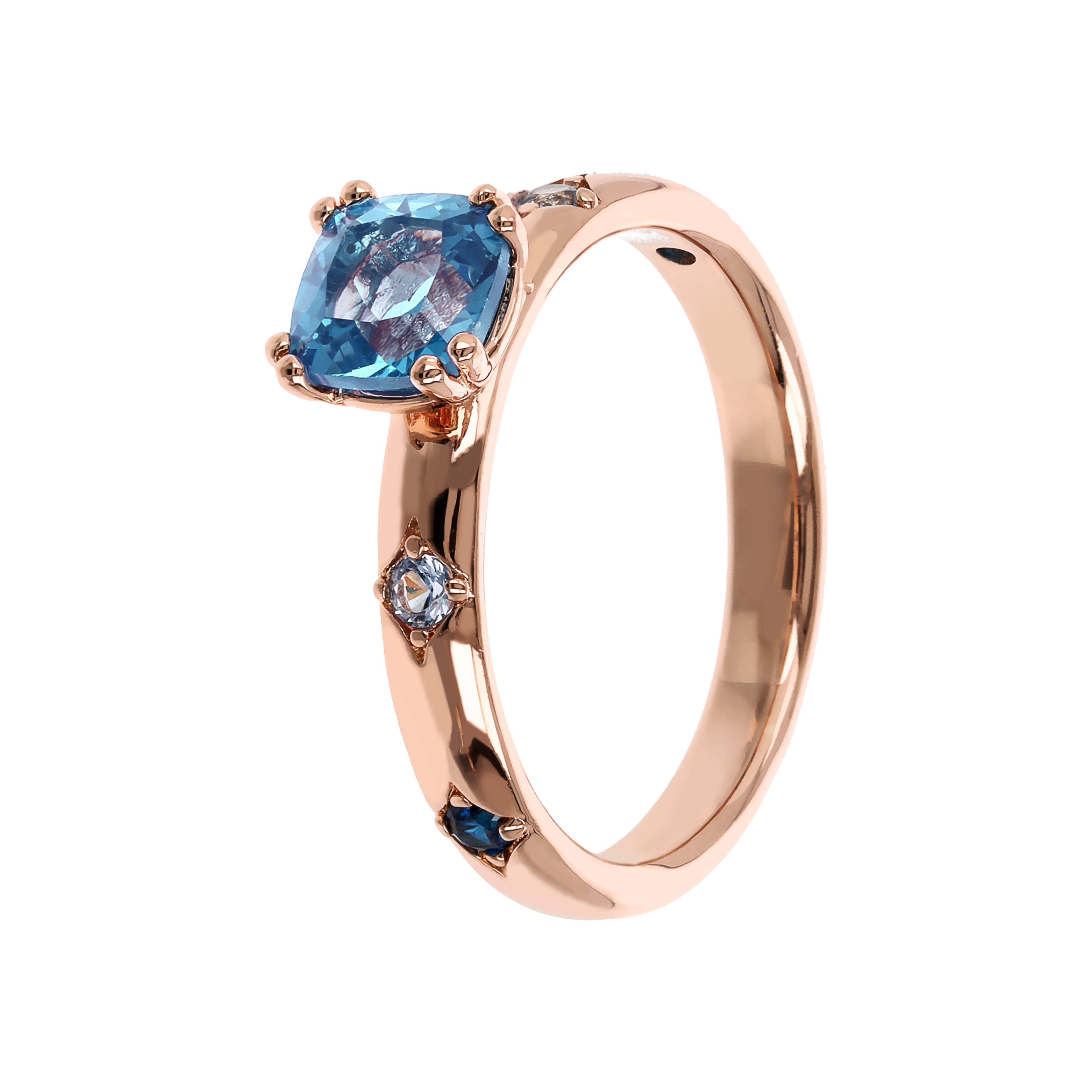 Anello Donna Bronzallure Solitario Ètoile con Prisma Gemma Taglio a Cuscino