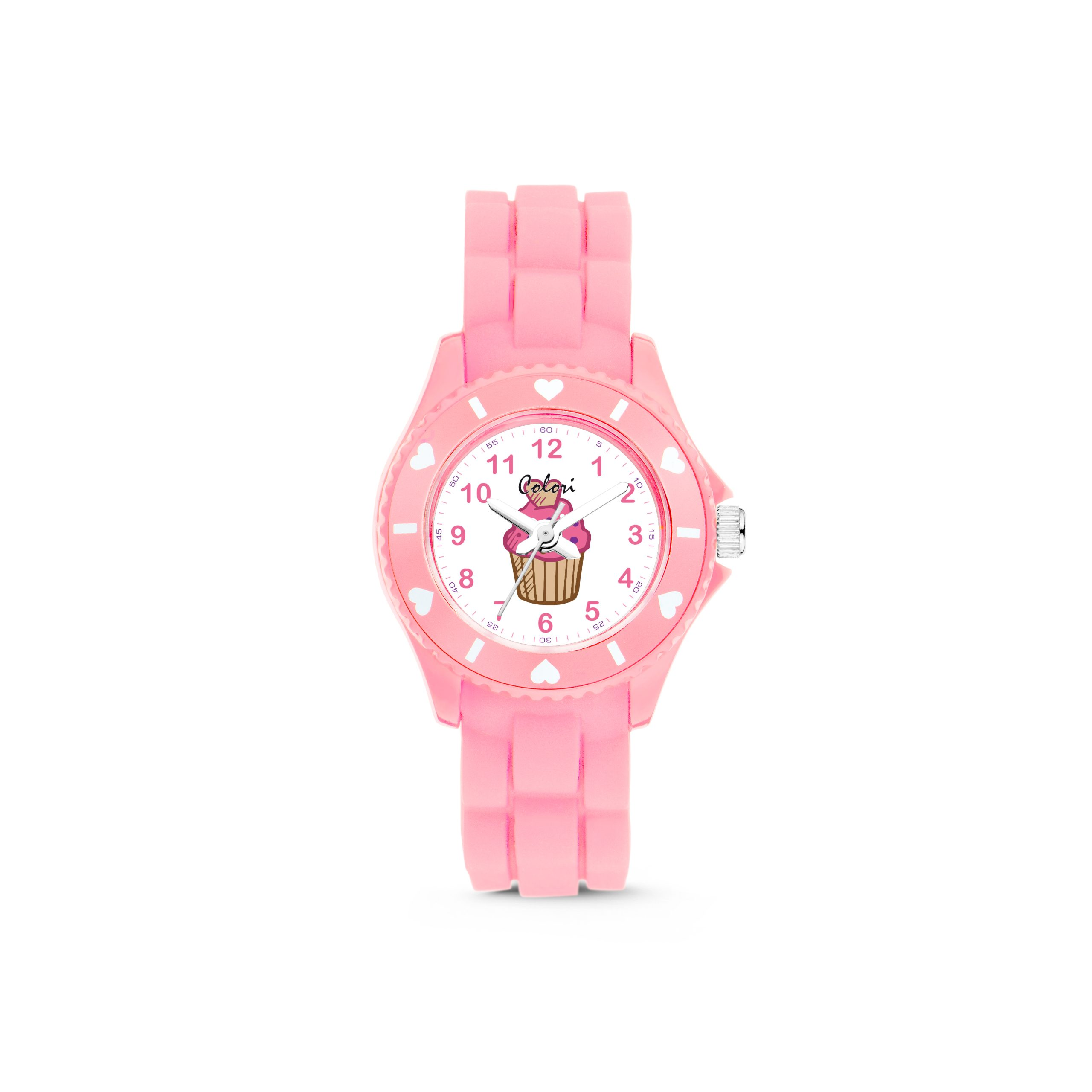 Orologio Bambino Colori Kidswatch con Torta con Quadrante Bianco 30mm Cinturino Rosa