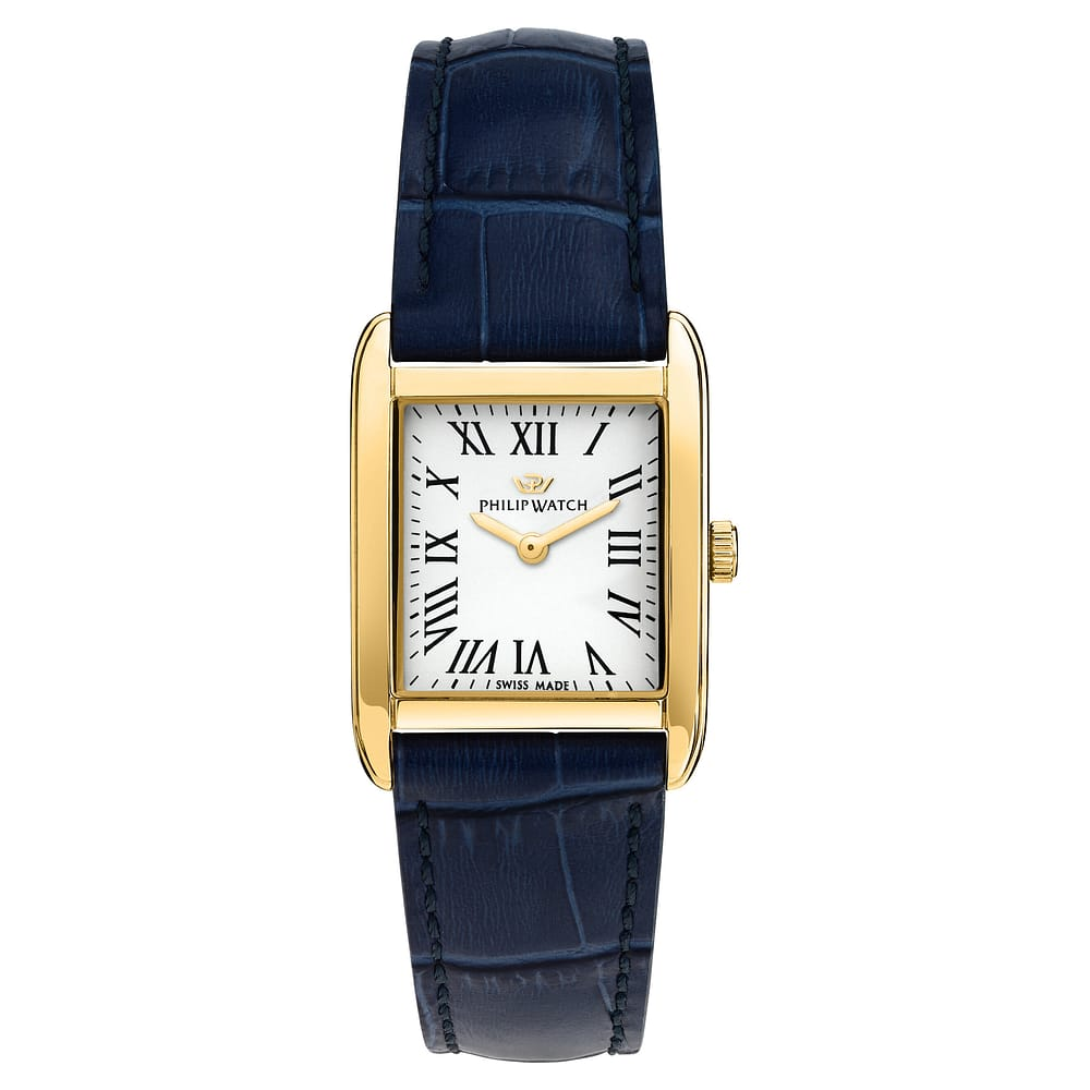 Orologio Donna Philip Watch Chaux De Fonds Cioccolatino al Quarzo con Quadrante Bianco 24x34