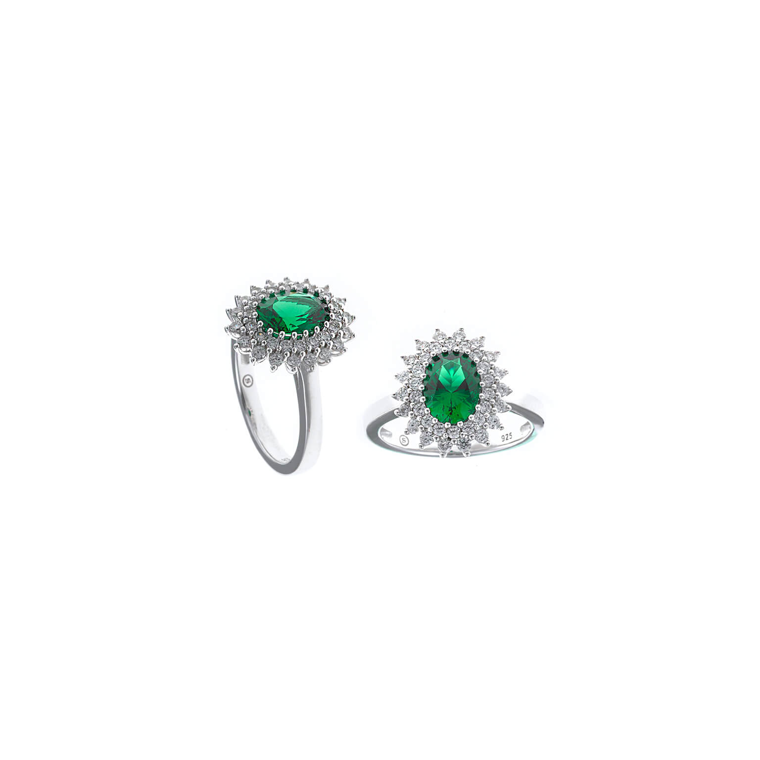 Anello Donna Salvatore Plata Zirconia Verde