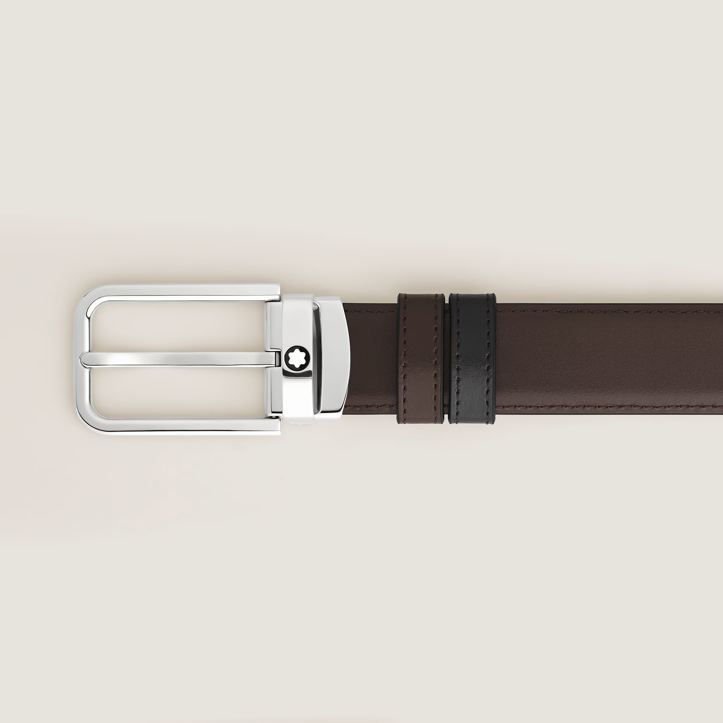 Cintura Reversibile Montblanc 30 mm in Pelle Meisterstück Nera/Ebanocon Fibbia Rettangolare