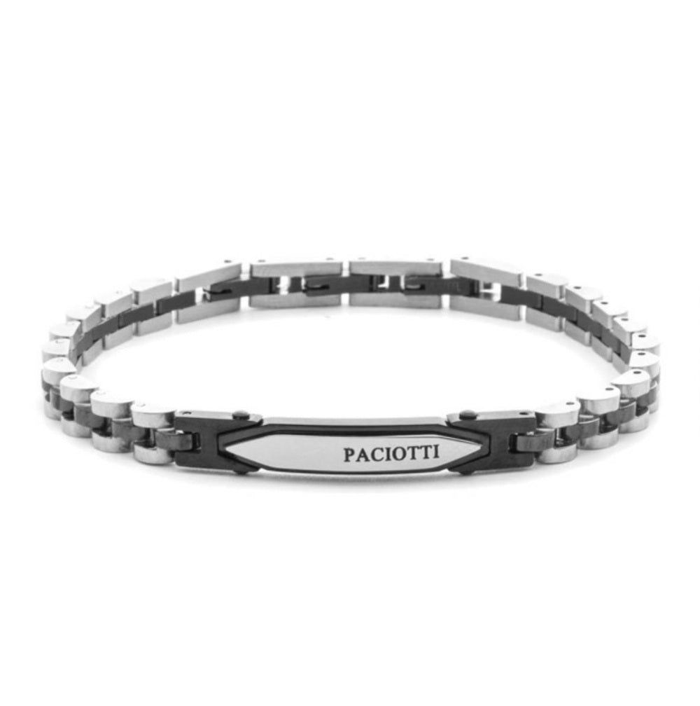 Bracciale Uomo Paciotti Maglia Jubile in Acciaio pvd Nero 