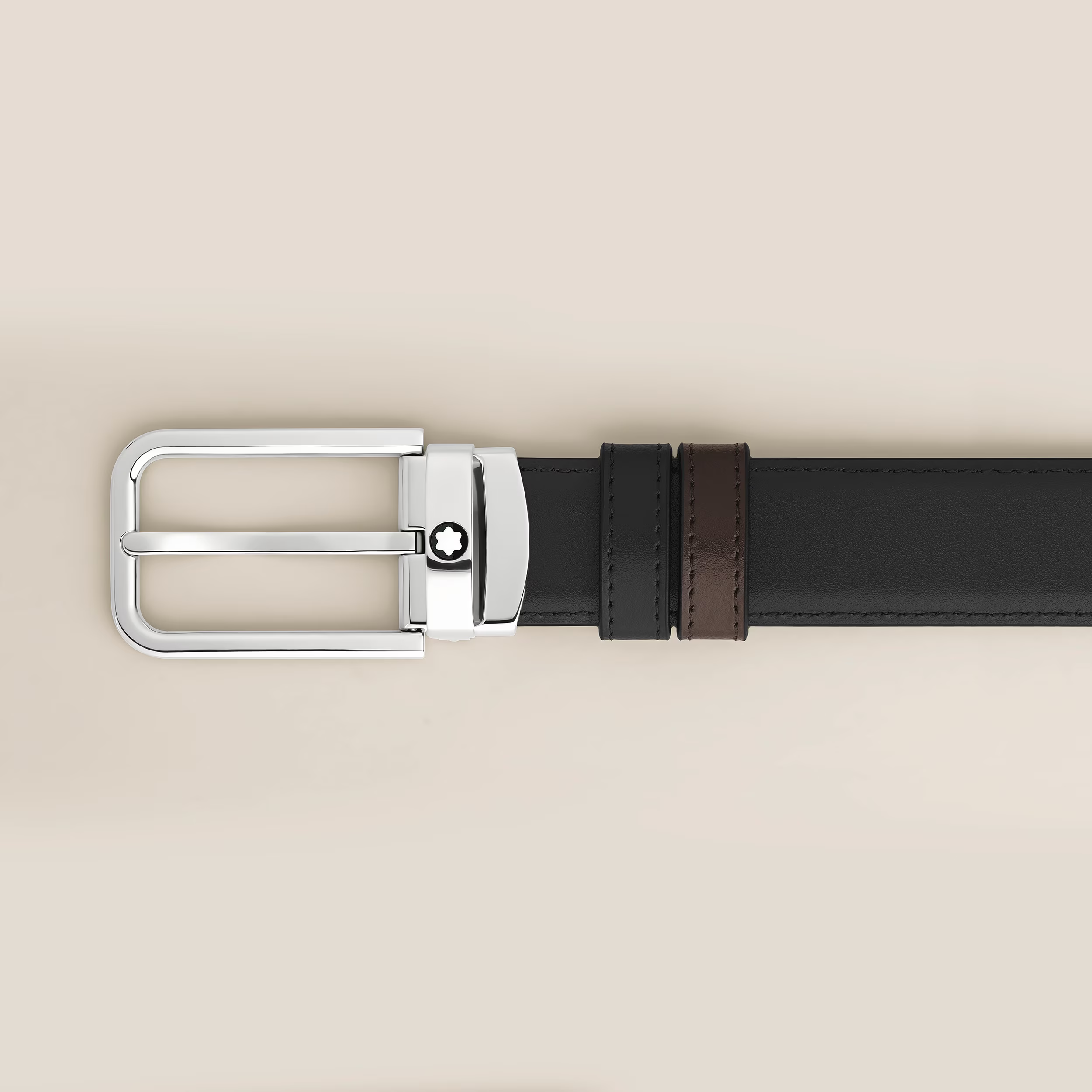 Cintura Reversibile Montblanc 30 mm in Pelle Meisterstück Nera/Ebanocon Fibbia Rettangolare