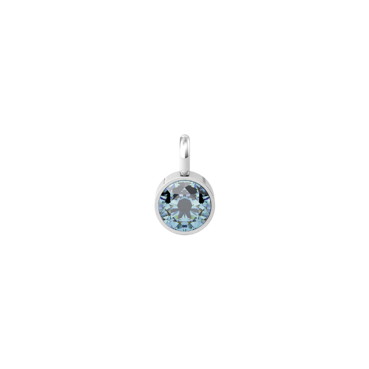 Ciondolo Kidult con Zircone Azzurro Tondo 