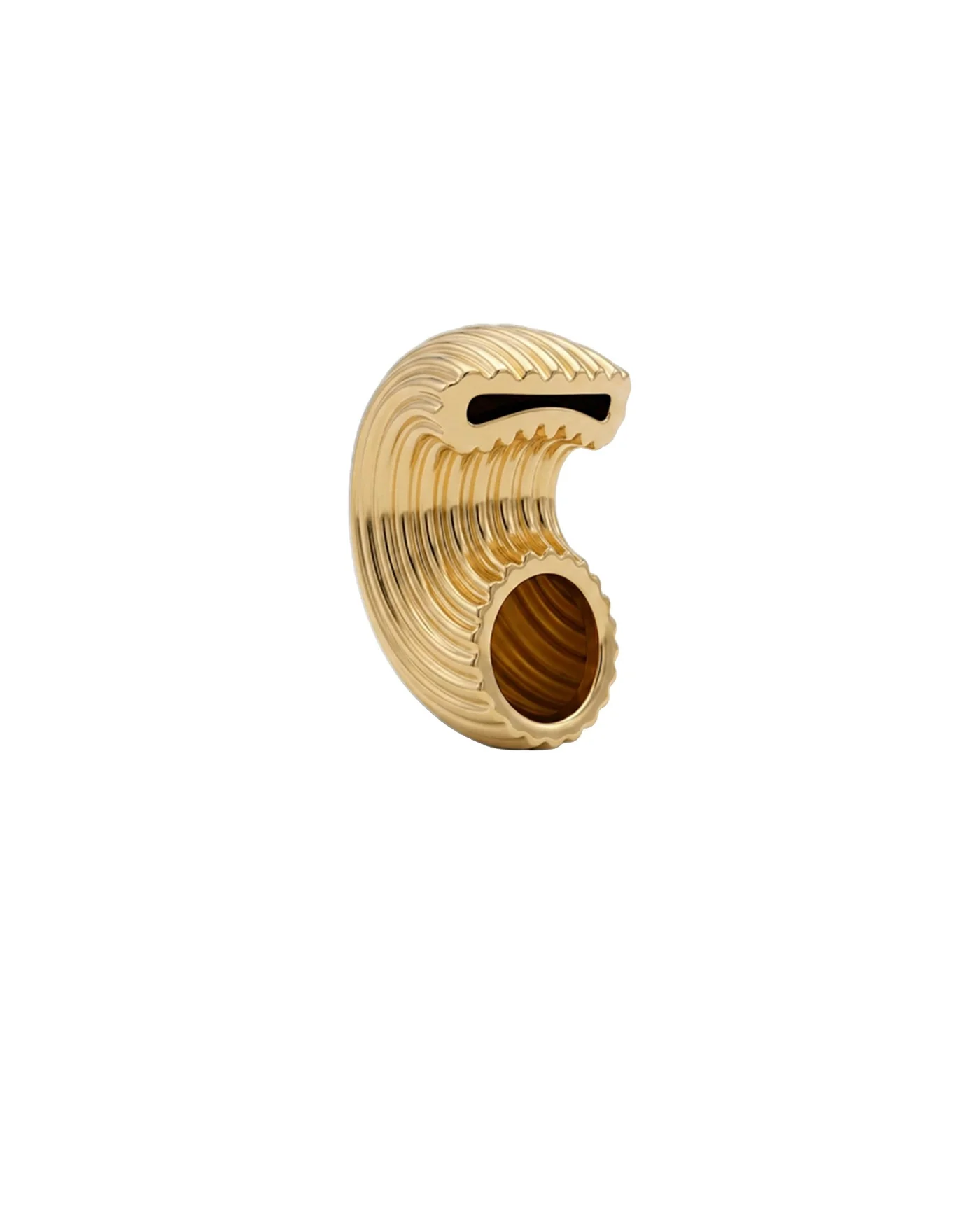 Orecchino Amabile Pipa Rigata in Argento 925 Placcato Oro 