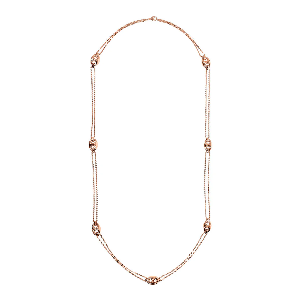 Collana Lunga Donna Bronzallure Purezza Catena Rolò con Maglie Marine Lucide