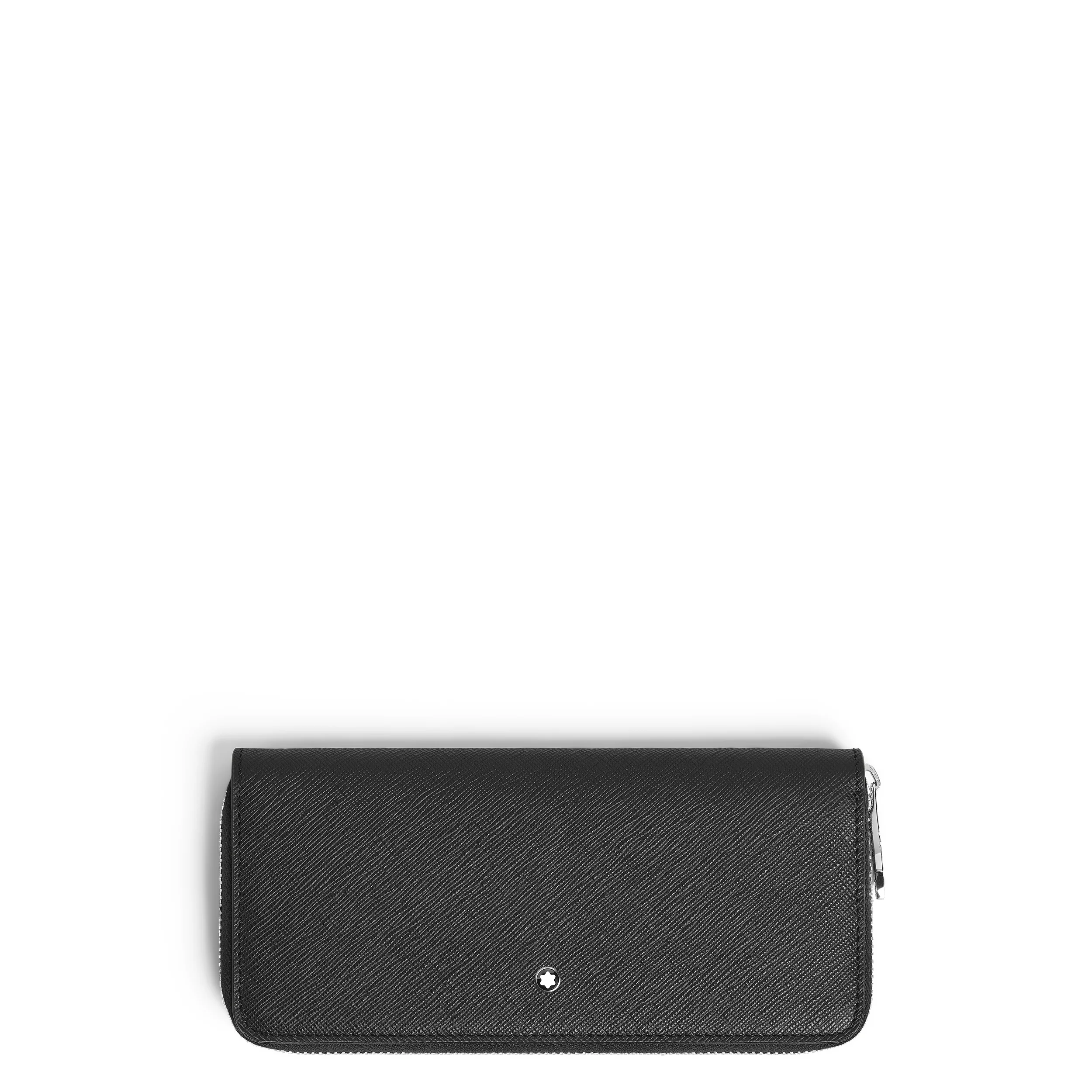 Portafoglio Montblanc 8 Tasche con Cerniera in Pelle Sartorial Nero