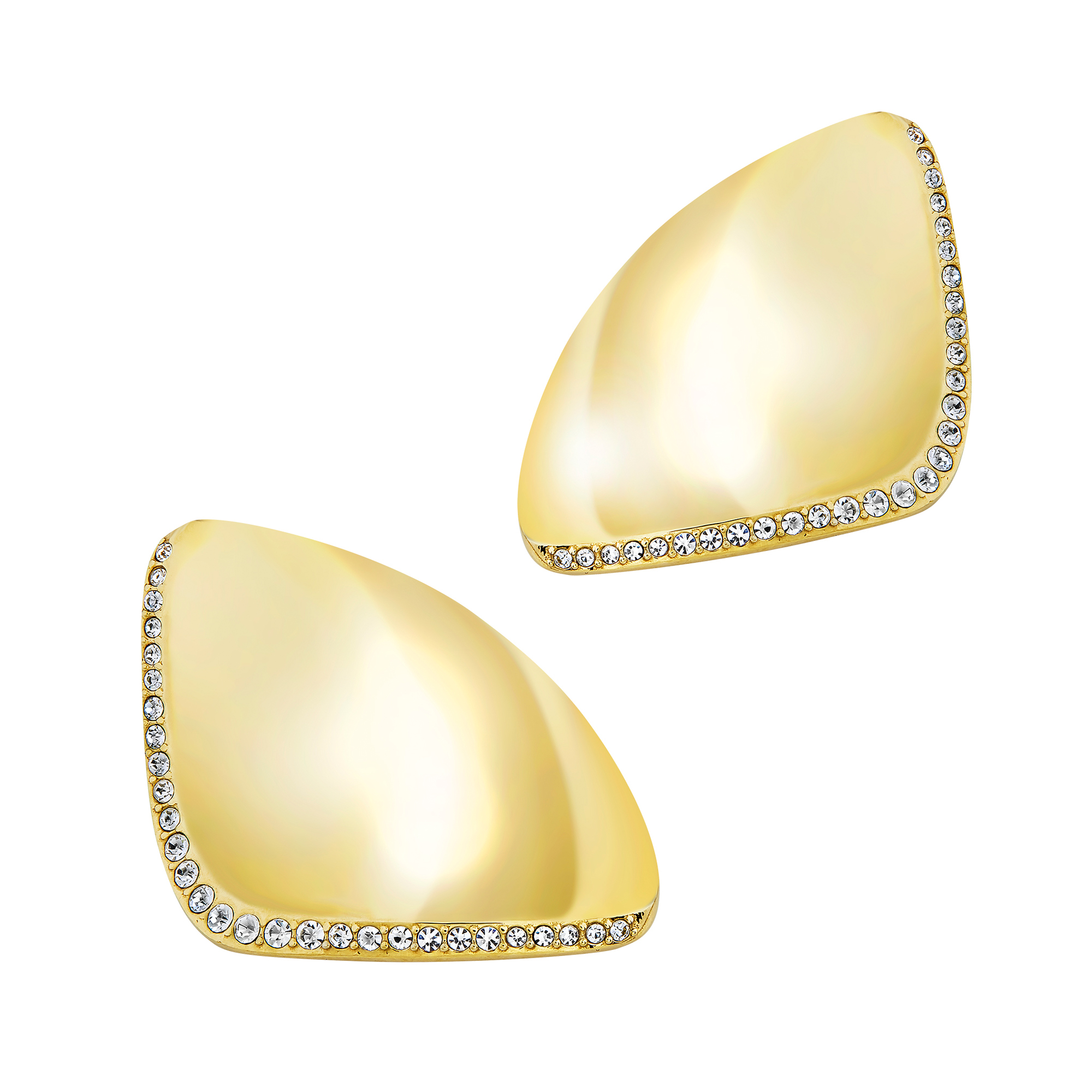 Orecchini Donna Breil Ritorcare in Acciaio pvd Oro con Pavè di Zirconi Bianchi 