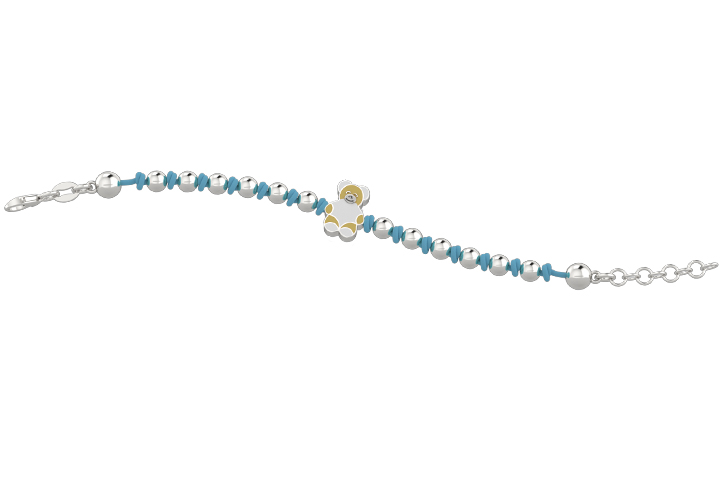 Bracciale Bimbo Nanan Tennis Orsetto e Cordino Azzurro 