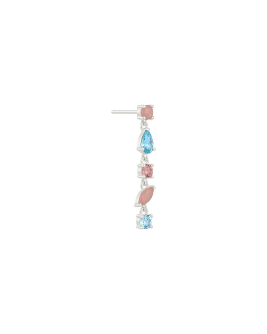 Orecchino Destro Donna Amabile Pink Lagoon con Zirconi Rosa e Azzurri 