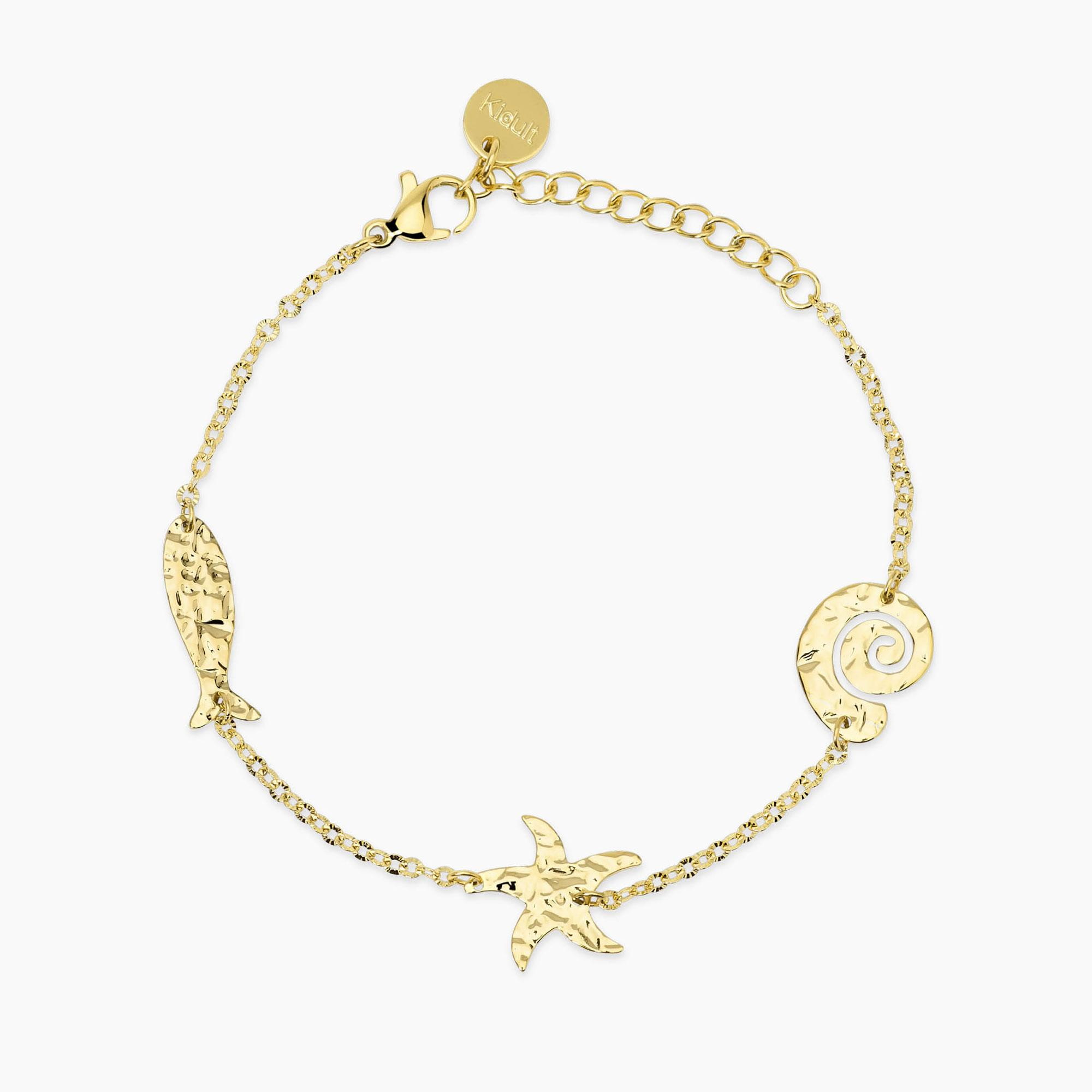 Bracciale Dorato Donna Kidult con Elementi Marini