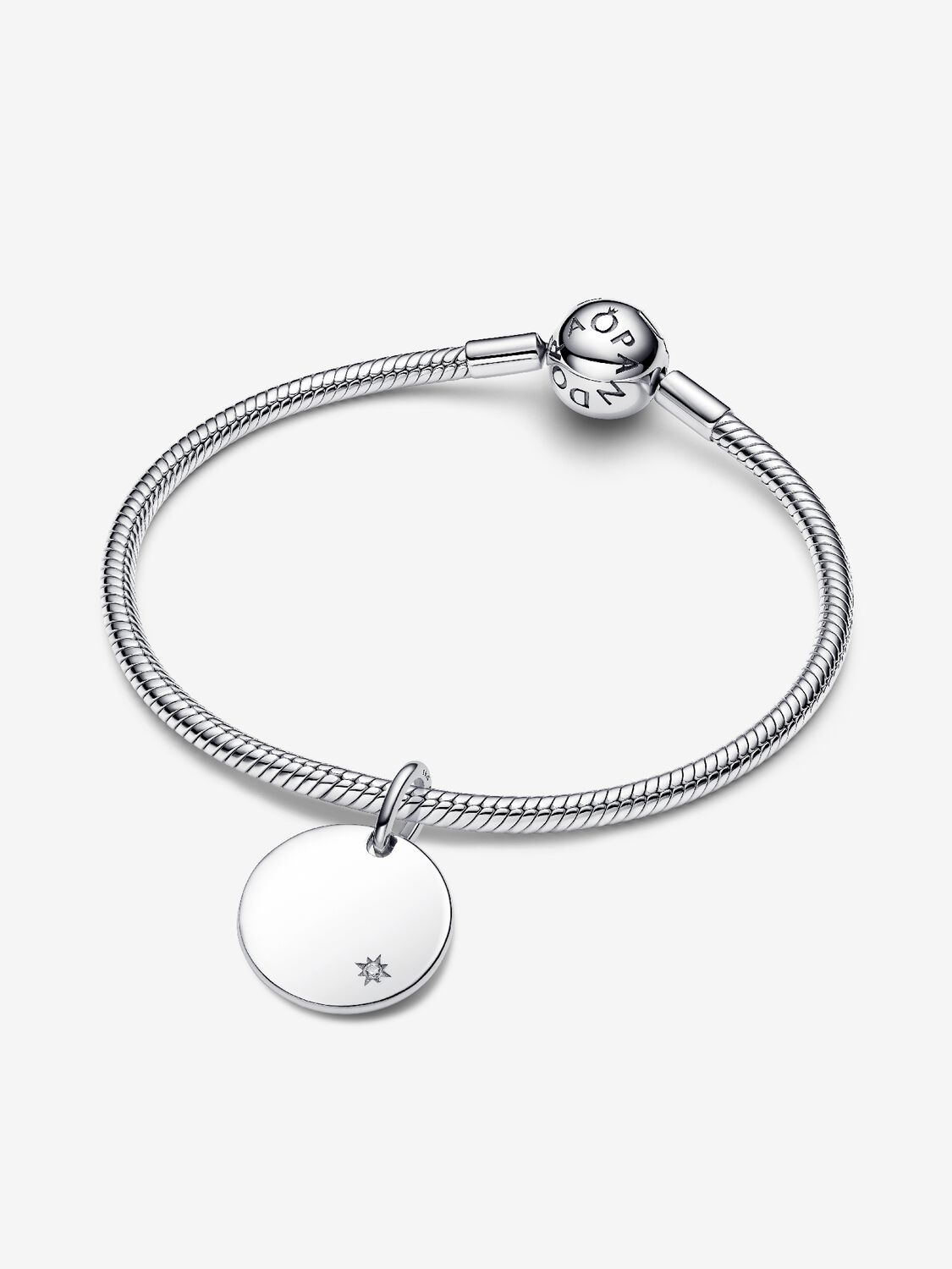 Charm Pendente Pandora Medaglia con Diamante Creato in Laboratorio da Incidere
