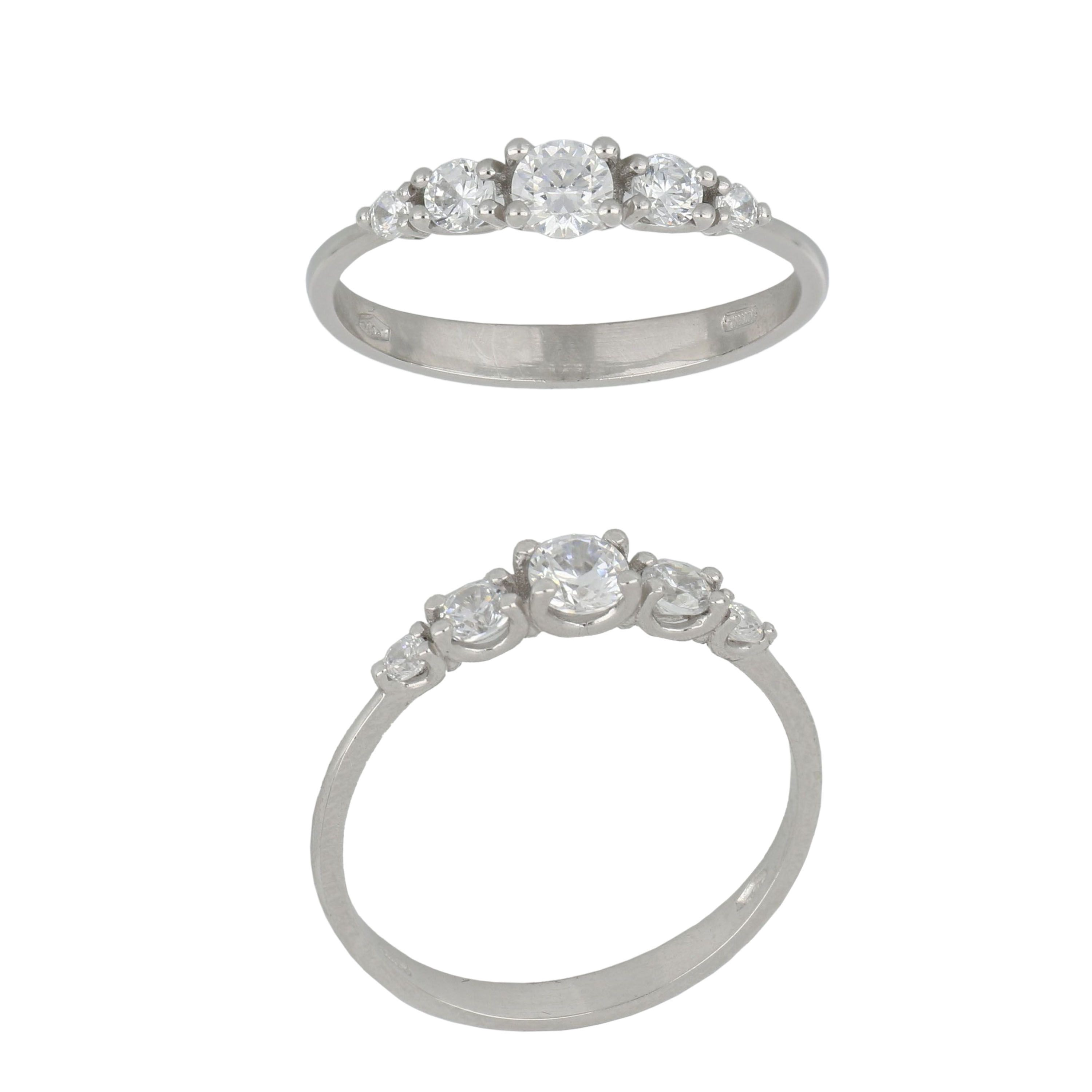 Anello Tondo Gioielli in oro 18kt Modello Veretta 5 pietre