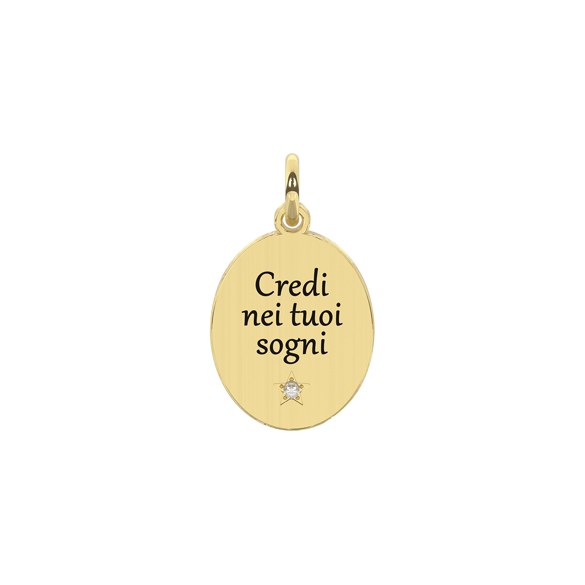 Ciondolo Dorato Kidult con Scritta Credi nei Tuoi Sogni