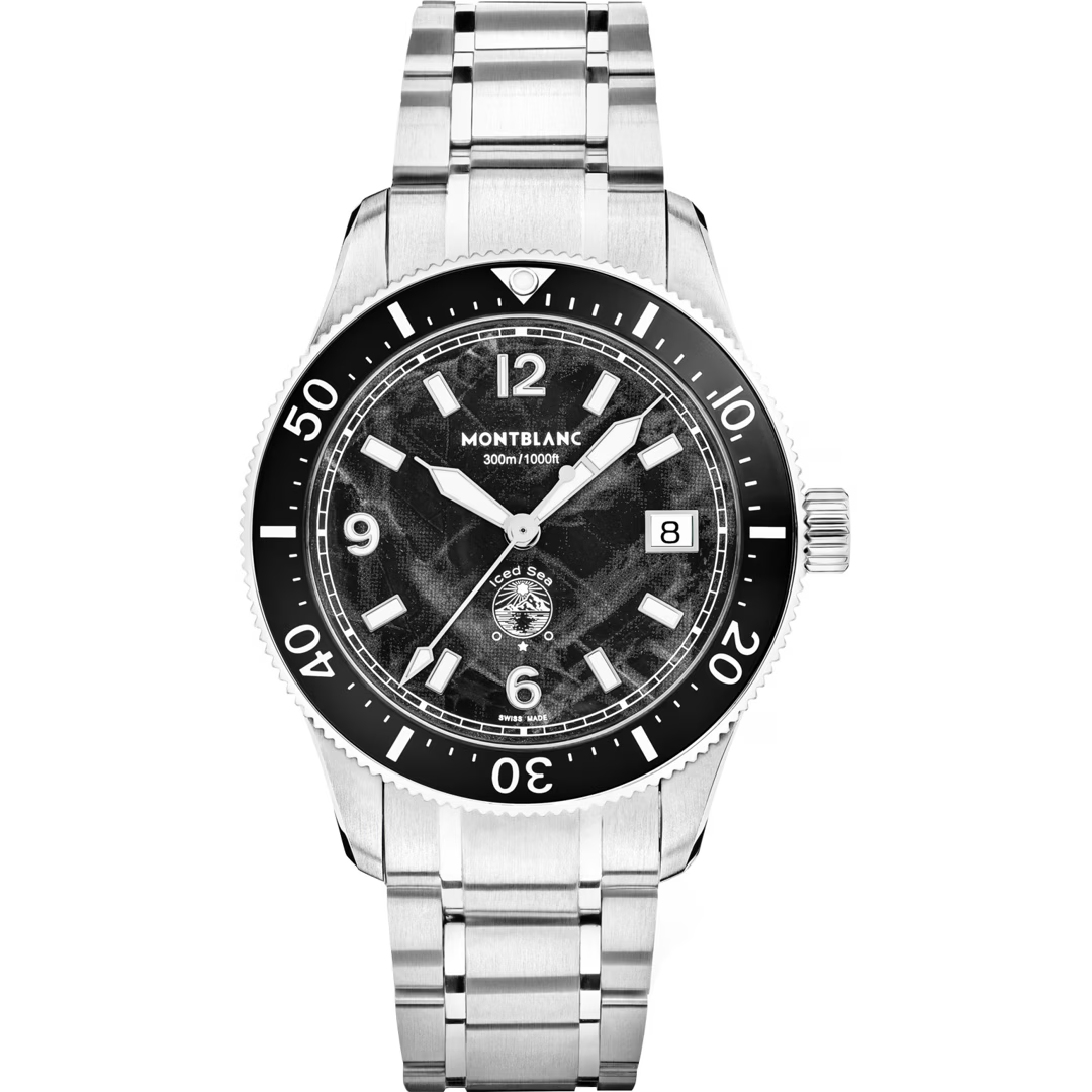 Orologio Uomo Montblanc Iced Sea Automatic Date 0 Oxygen con Quadrante Nero 38 mm 