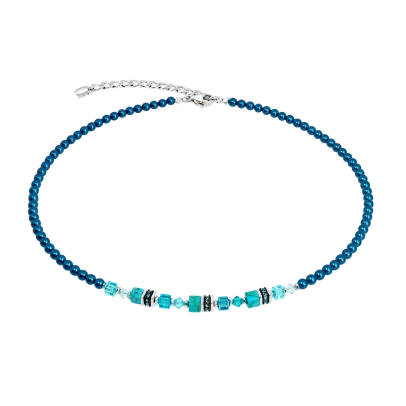 Collana Coeur De Lion Princess Teal Glow Argento Gemme Turchesi