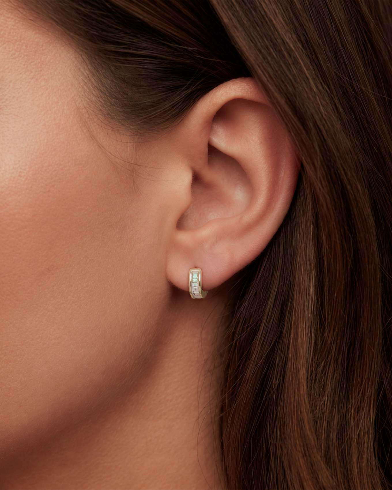 Orecchino Ambile hoop Zirconia Mini con Zirconi Bianchi in Argento 925