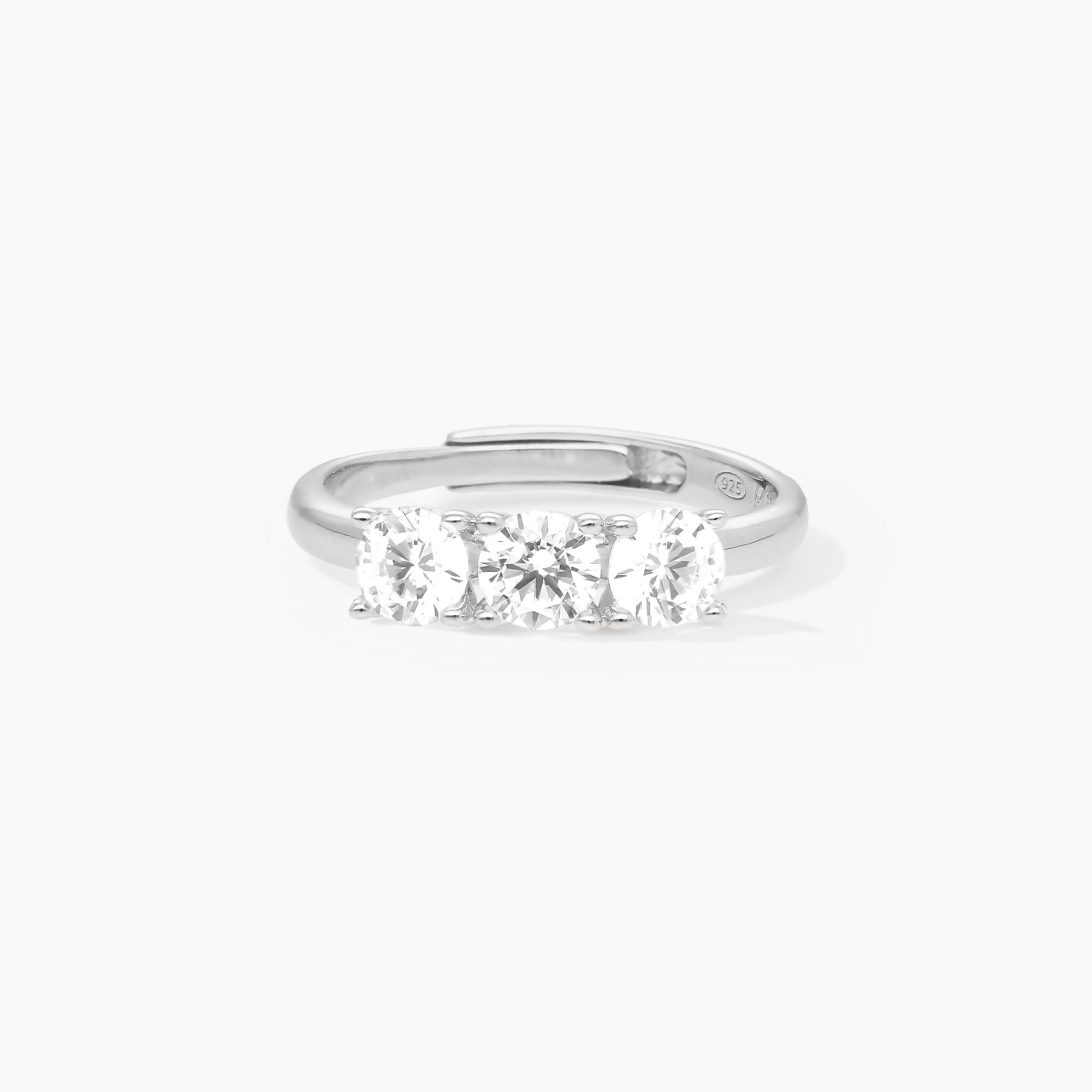 Anello Donna Mabina Trilogy Regolabile con Zirconi Bianchi