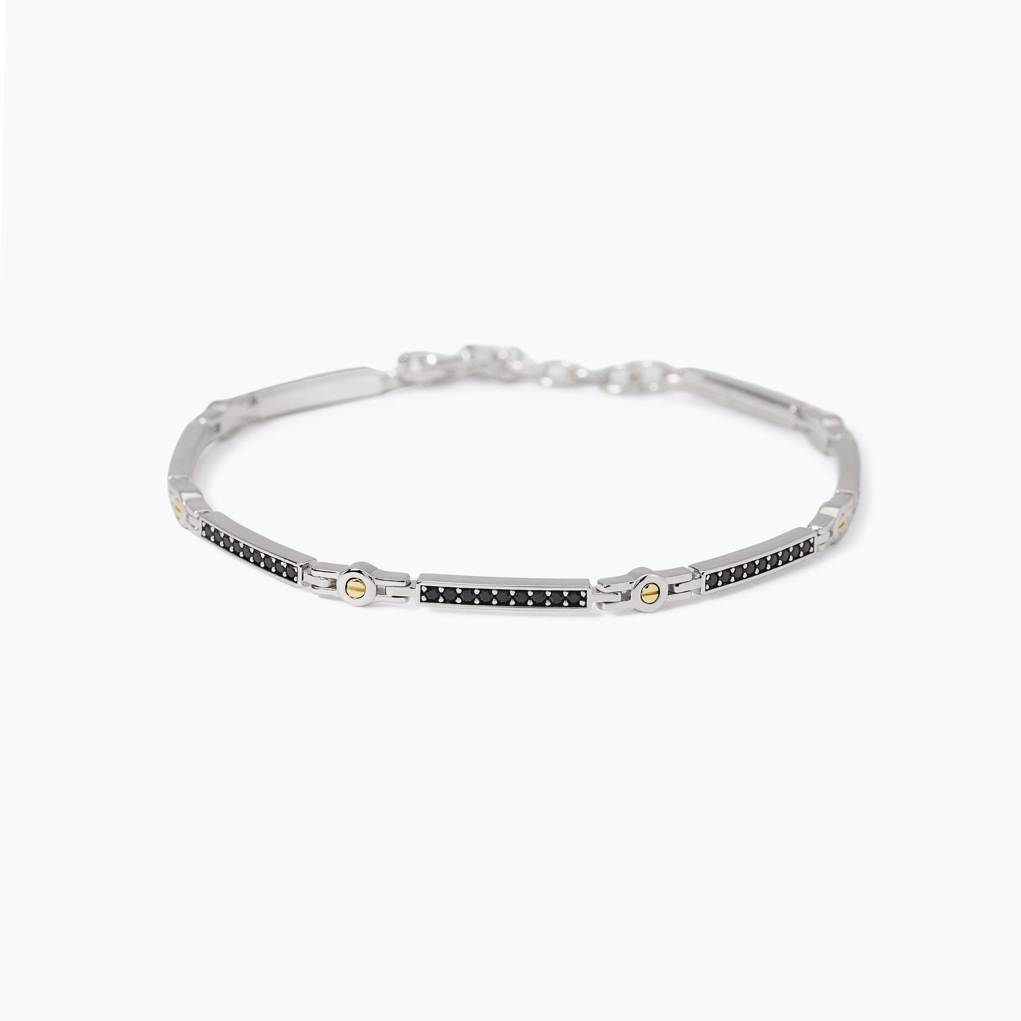 Bracciale Uomo Mabina Regolabile con Piastre E Zirconi