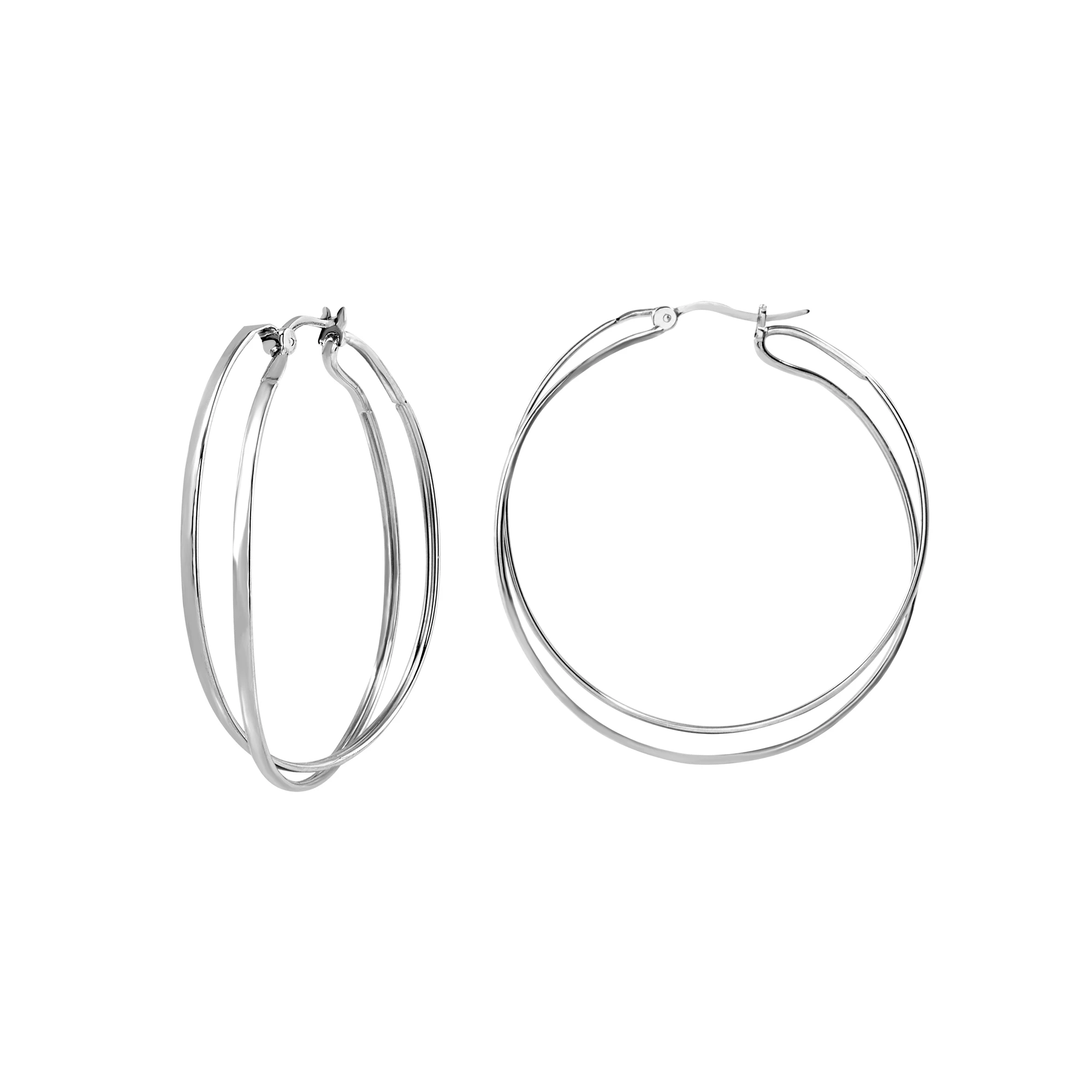 Orecchini Donna Breil Lightline in Acciaio a Doppio Cerchio 