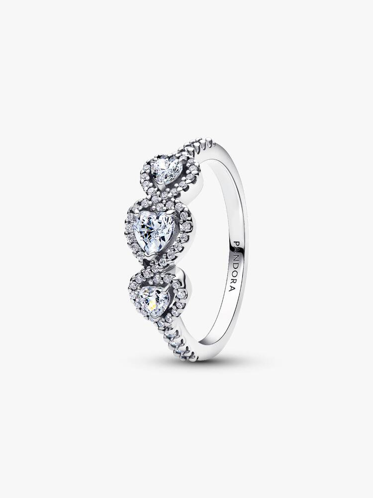 Anello Pandora Tre Cuori Misura 48