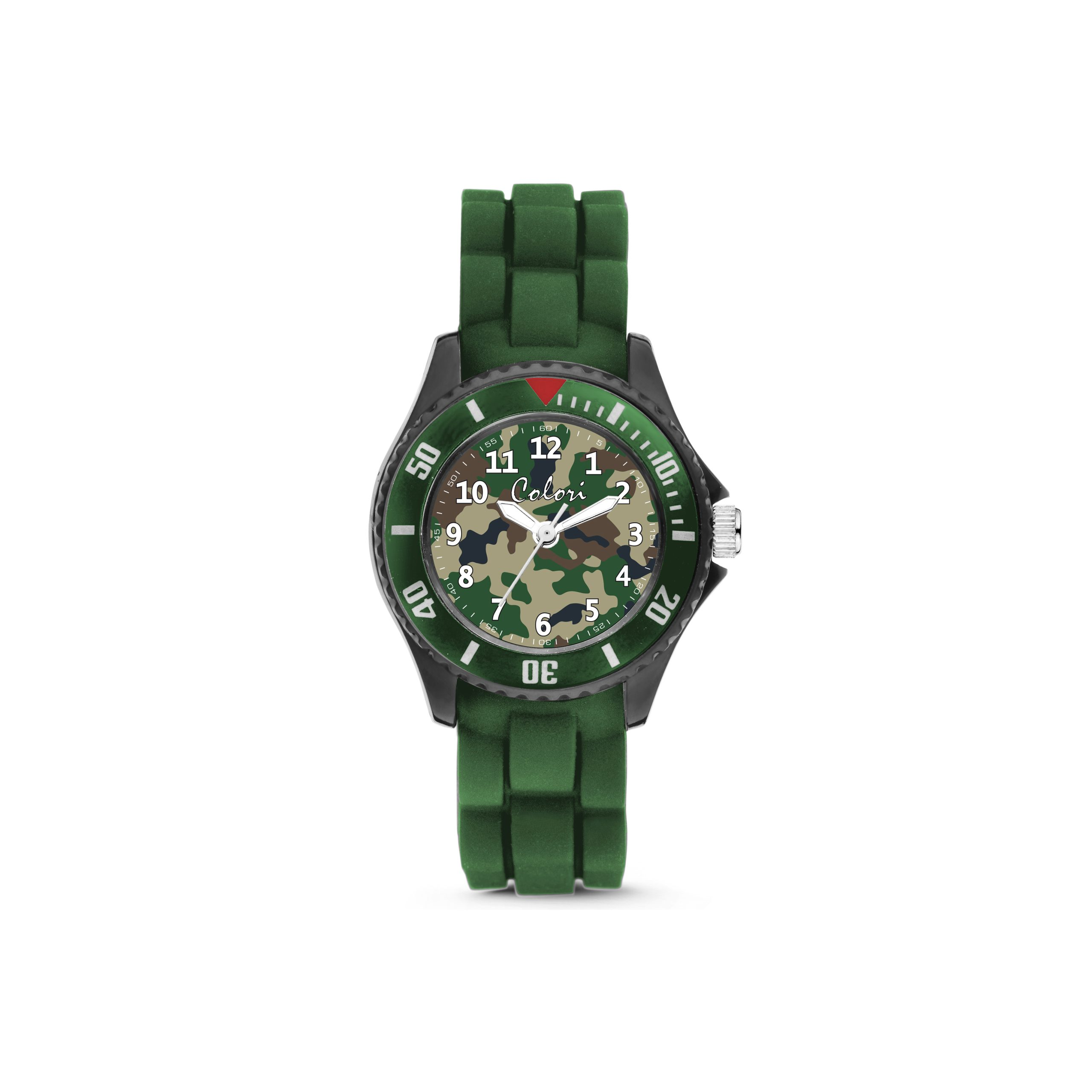 Orologio Bambino Colori Kidswatch con Stampa Mimetica al Quarzo con Quadrante Verde 30mm Cinturino Verde