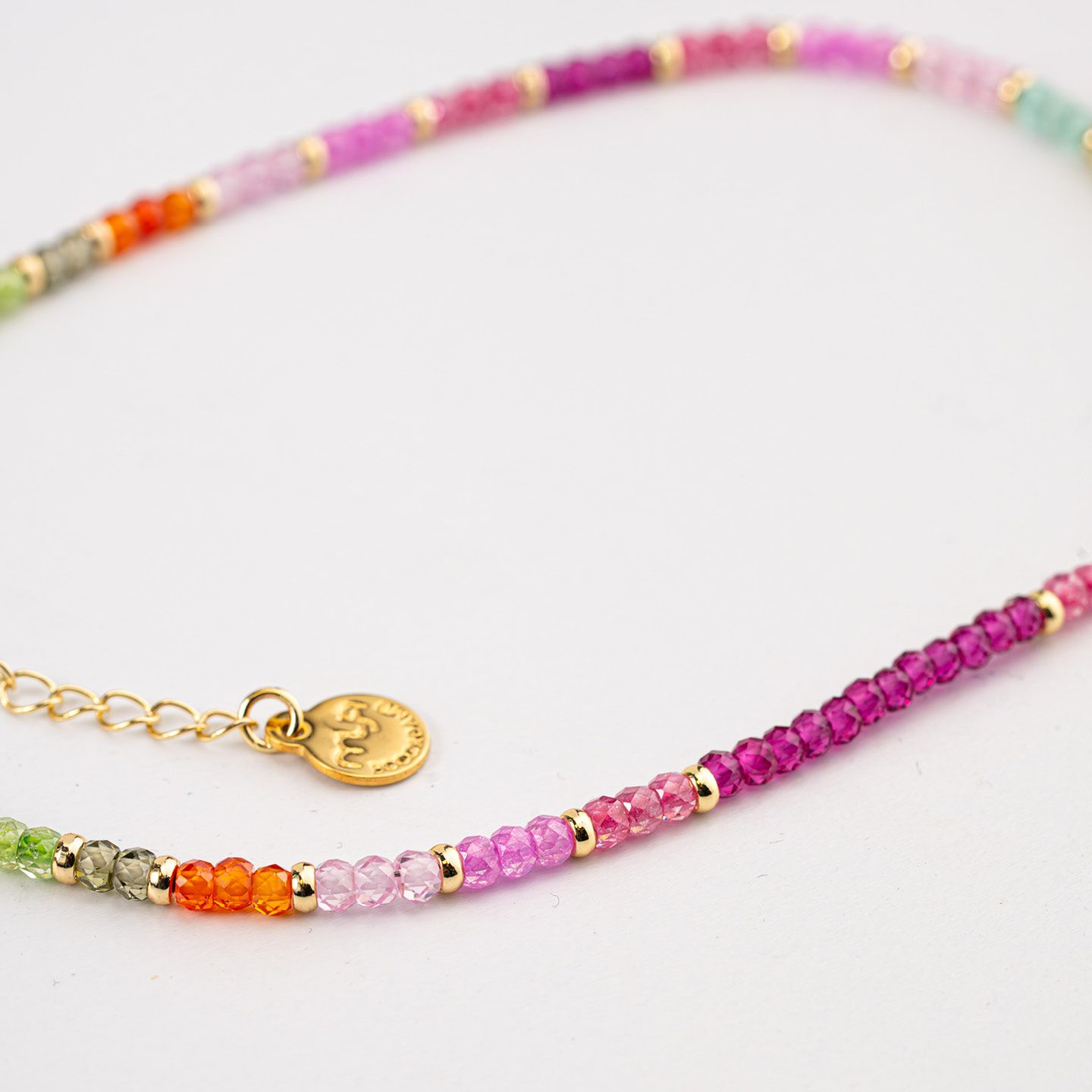 Collana Donna Boccadamo con Boules Multicolor sui Toni del Rosa e Boules Placcate Oro Giallo