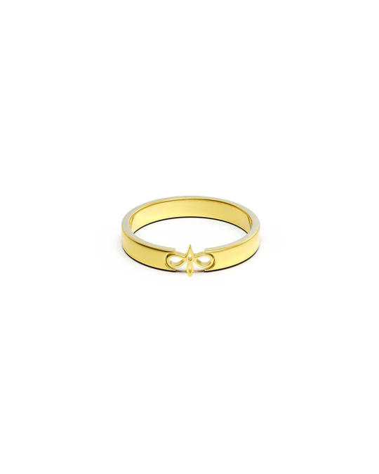 Anello Donna Amabile Fedina Dorata Logo Centrale
