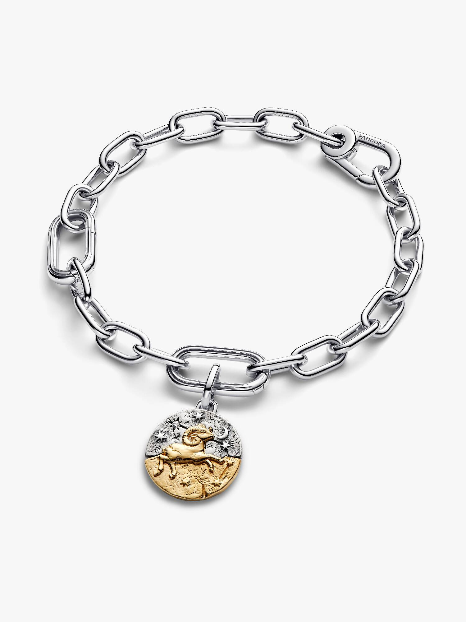 Charm Pandora Medallion Ariete in Argento Sterling 925 Rifinito in Oro