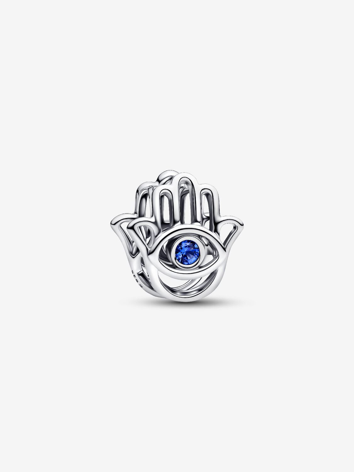 Charm Pandora Openwork Mano di Fatima Pietra Blu
