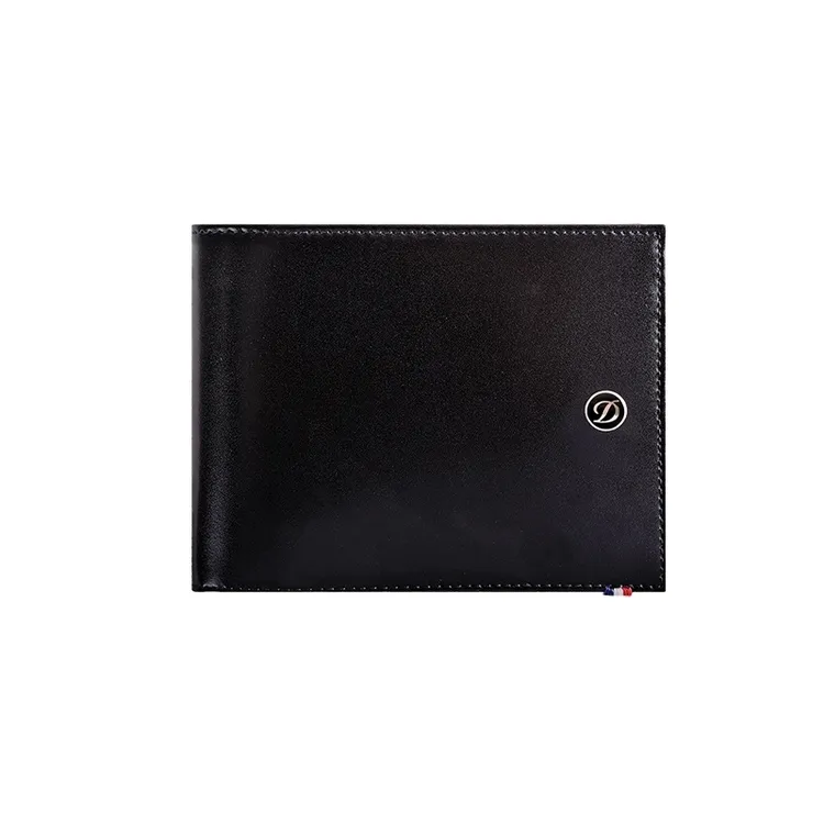 Portafoglio Dupont Line D in Pelle Nero 4 Carte di Credito