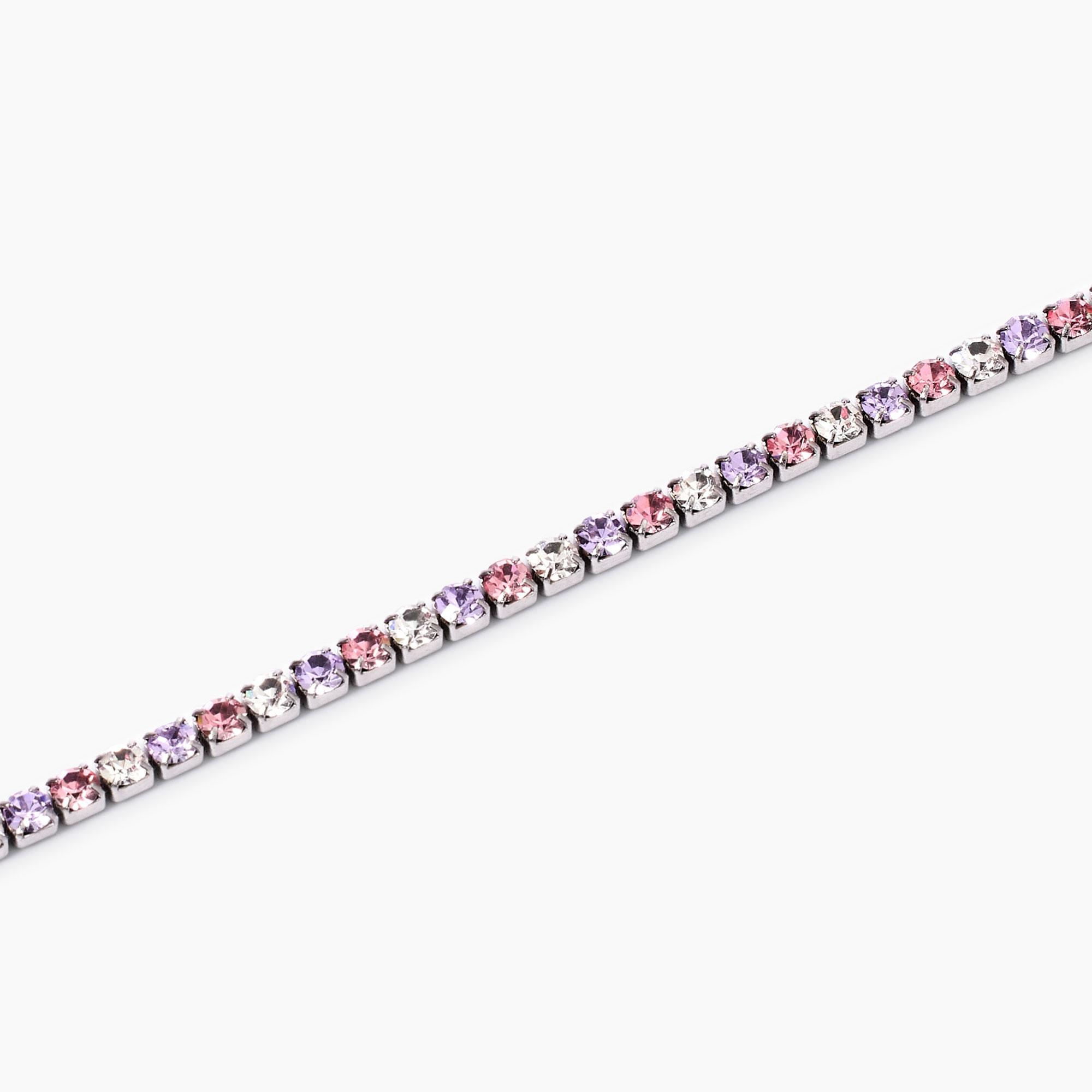 Bracciale Donna Kidult Tennis Cristalli Bianchi e Rosa
