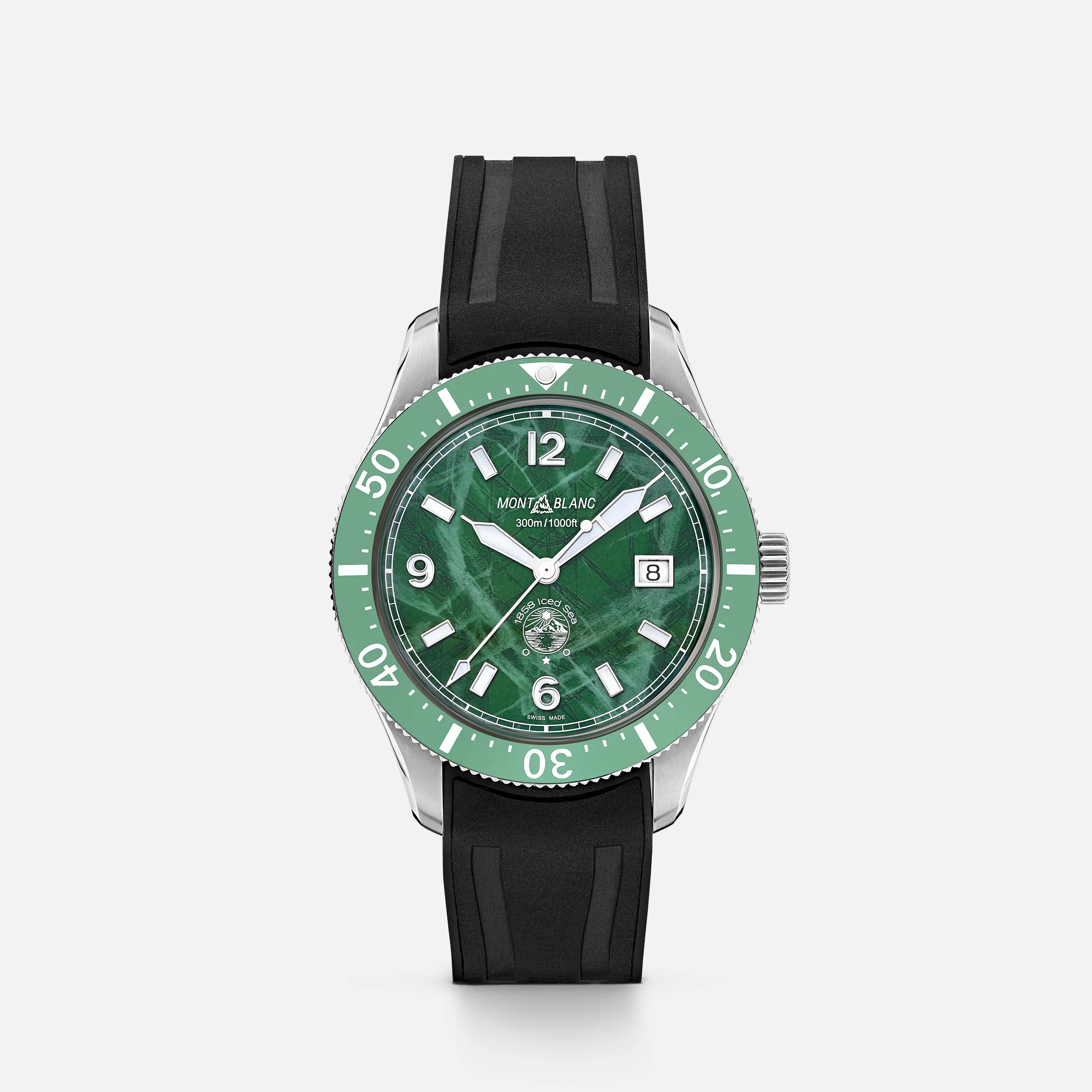 Orologio Uomo Montblanc Iced Sea Automatic Date con Quadrante Verde 41 mm  