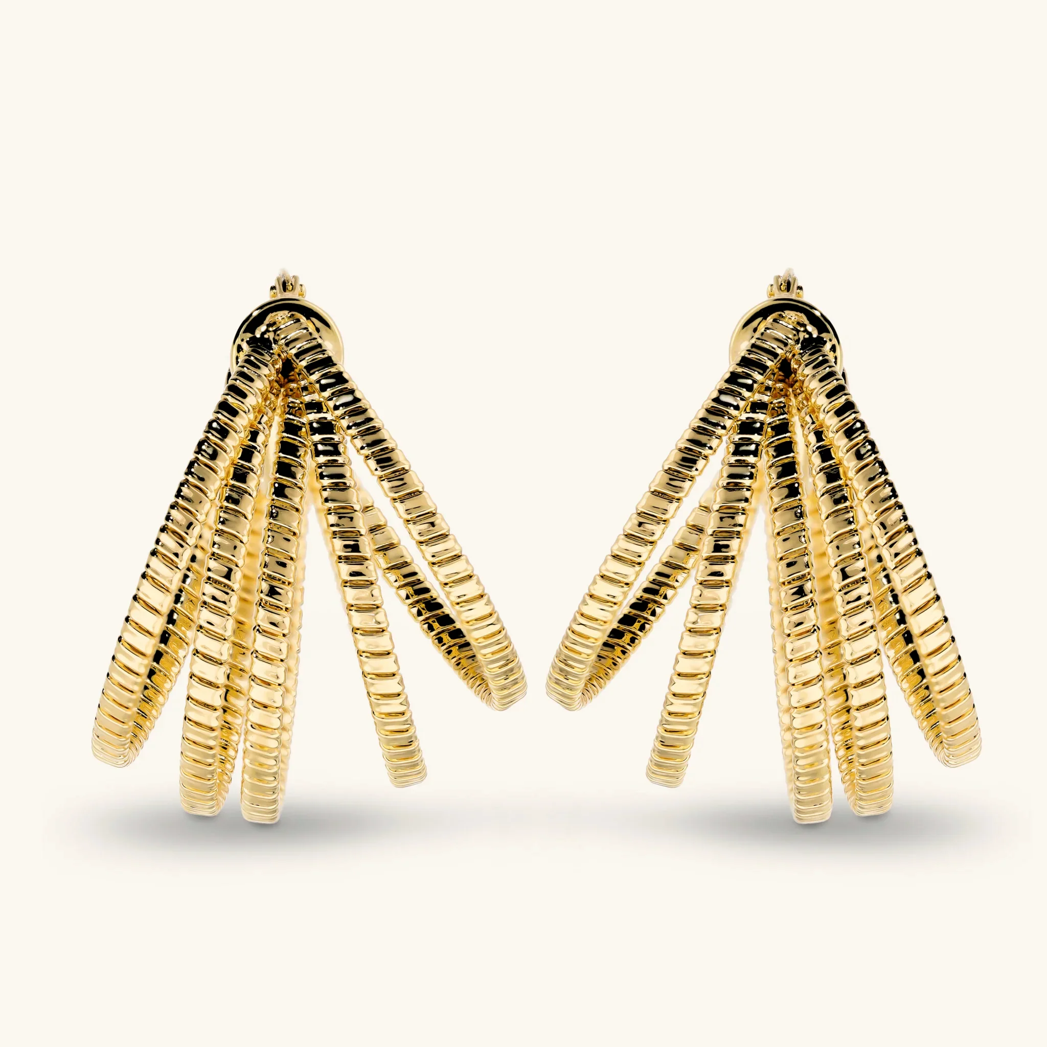 Orecchini Donna Etrusca a Cerchio Multifilo Texture Rigata