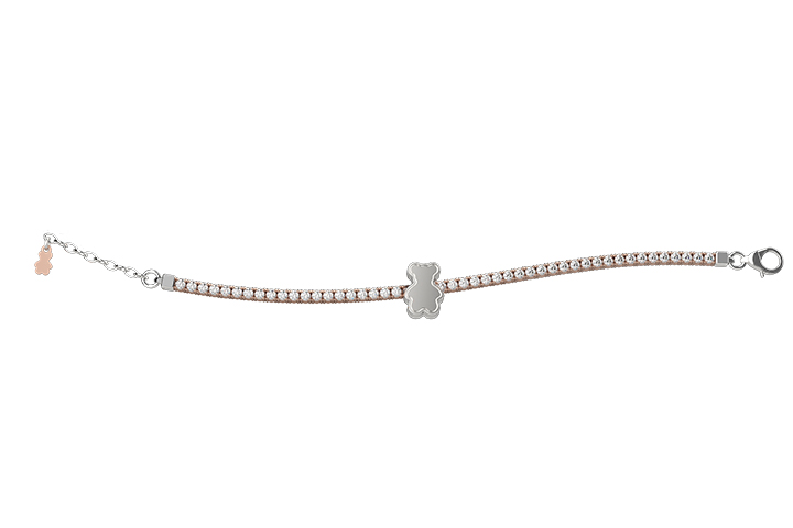 Bracciale Bimbo Nanan Tennis con Orsetto e Zirconi Bianchi 