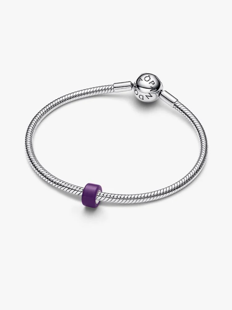 Mini Charm Pandora Vetro di Murano Viola in Argento Sterling 925 