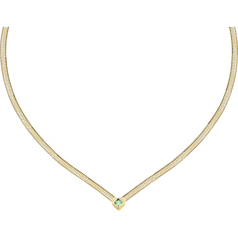 Collana Donna Morellato Gioia in Acciaio pvd Oro e Zircone Verde