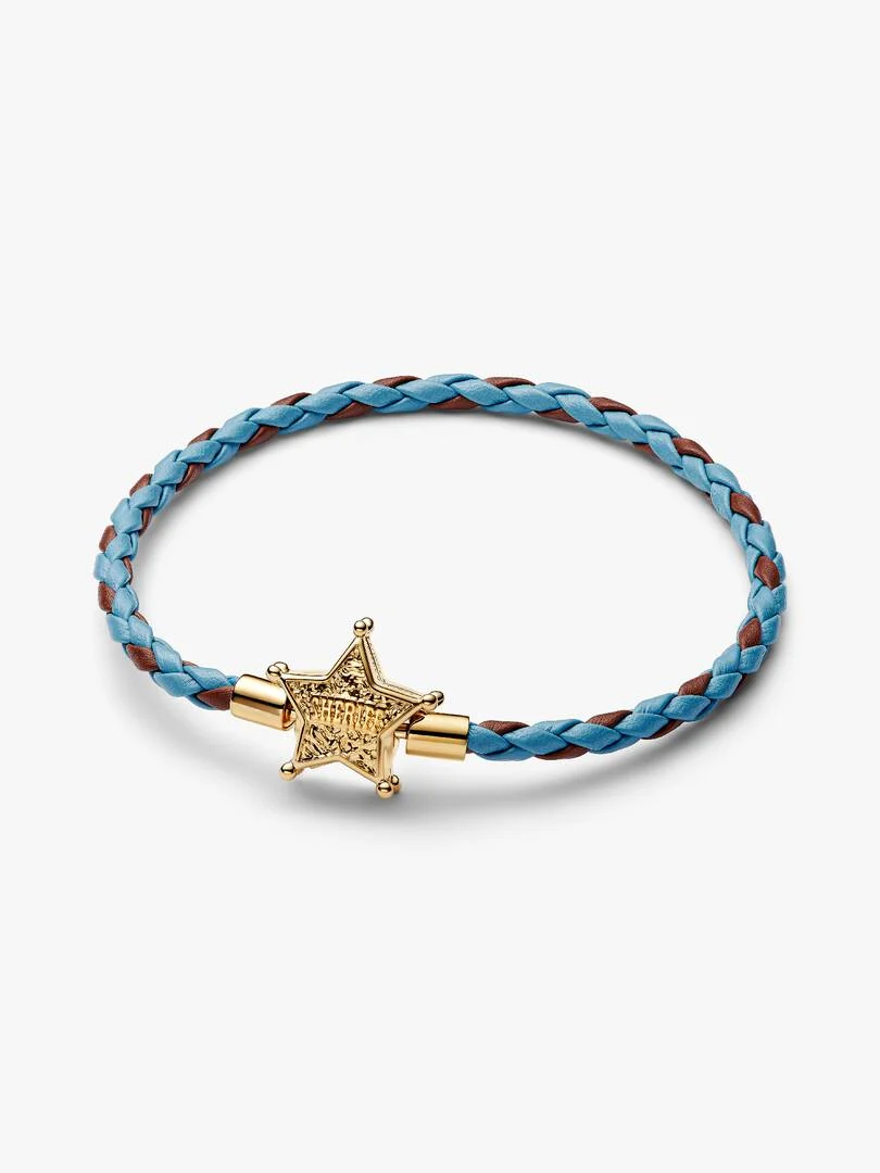 Disney Pixar, Toy Story, Bracciale Pandora in Pelle Stella dello Sceriffo