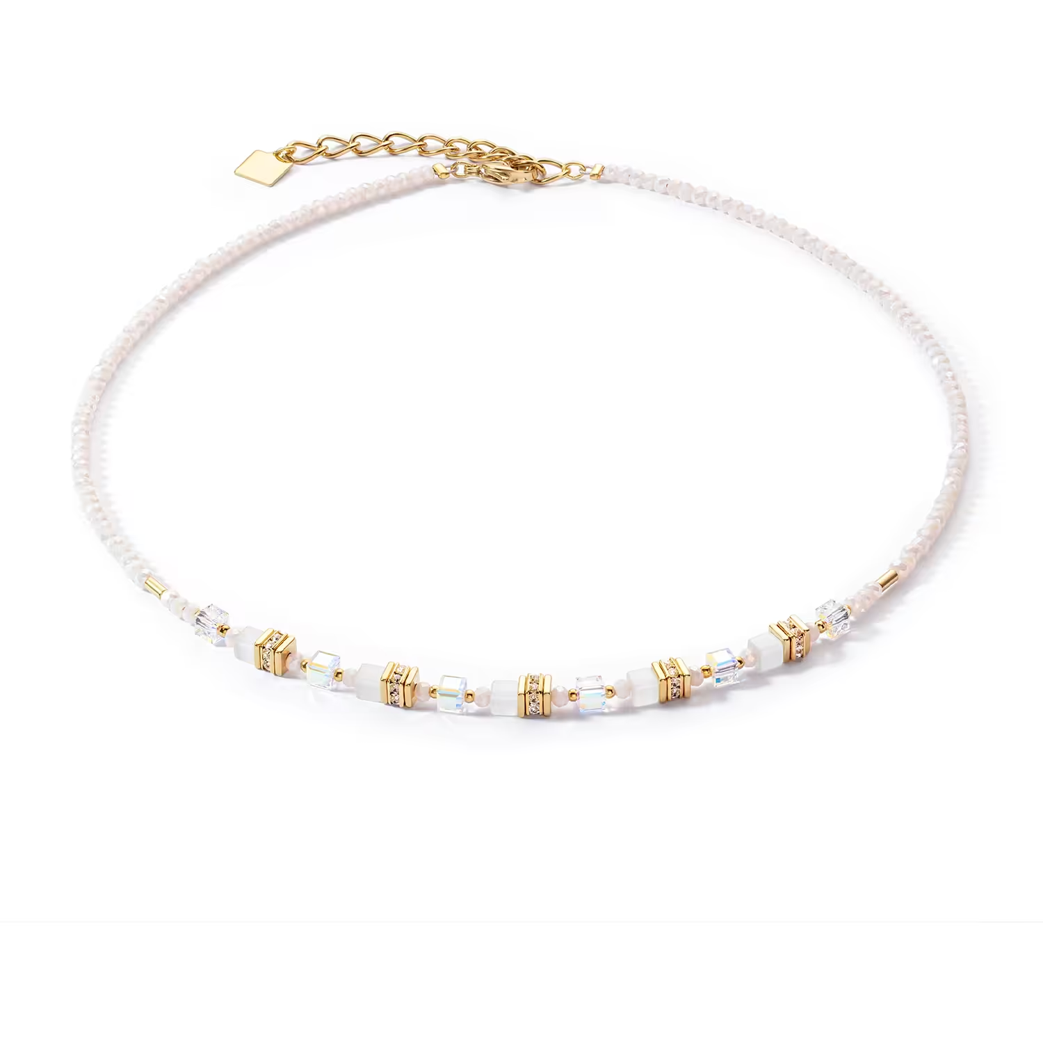Collana  Coeur De Lion Mini Cubes oro-bianco