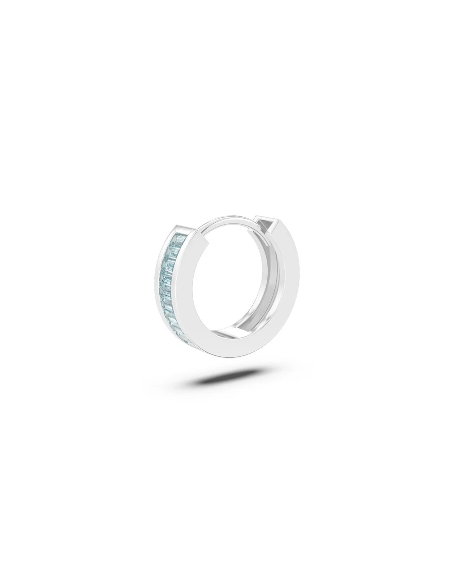 Orecchino Donna Amabile Hoop Zirconia a Cerchio Pietre di Zirconia Ghiaccio Incastonate 