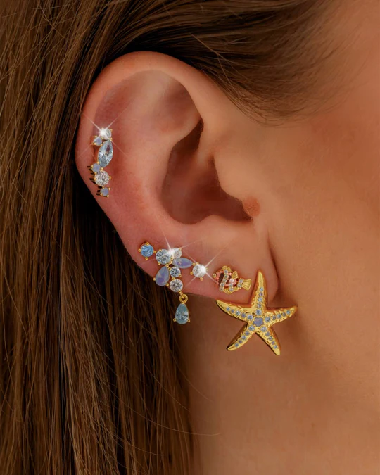 Orecchino Dorato Donna Amabile Starfish 
